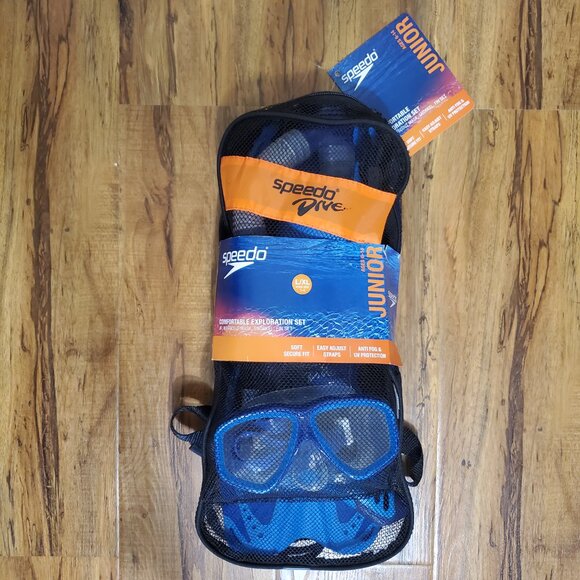 Speedo Snorkel Set Mask, Snorkel, & Fin Set Junior L/XL Dive Water Swimming - Picture 3 of 13